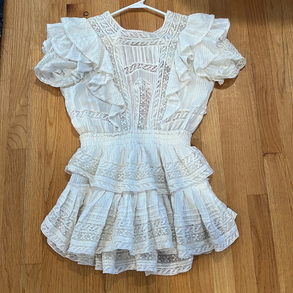 Love Shack Fancy White Stella Mini Dress